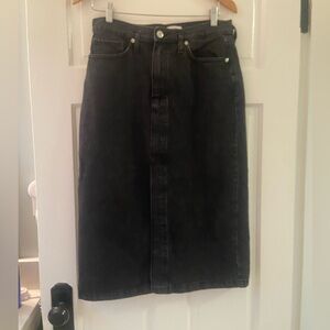 Mango black denim skirt